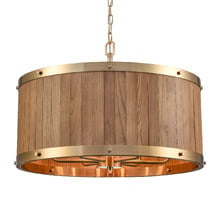 Barrique 6 Light Oak Wood Pendant